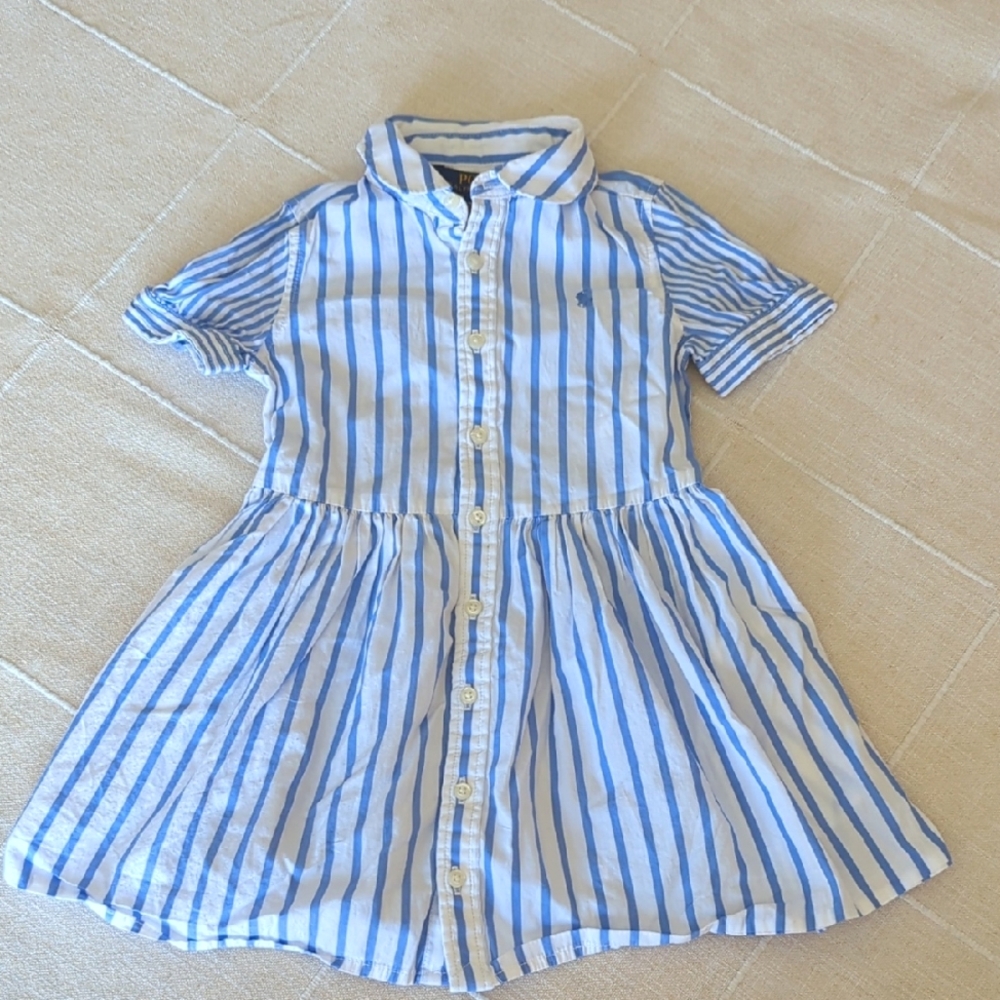 Polo Ralph Lauren Blue and White Striped 3T shirtdress